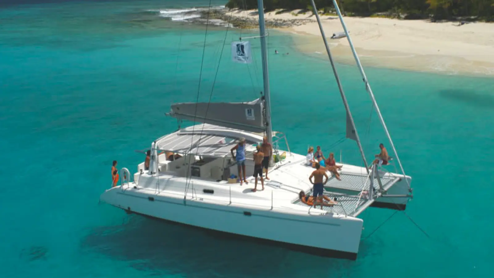 Water sports activities and catamaran sailing